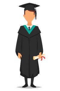 訂購澳門大學學士社會科學學院（FSS)畢業袍  黑色方帽黑色流蘇 天藍色v領披肩 學士畢業袍生產商DA157